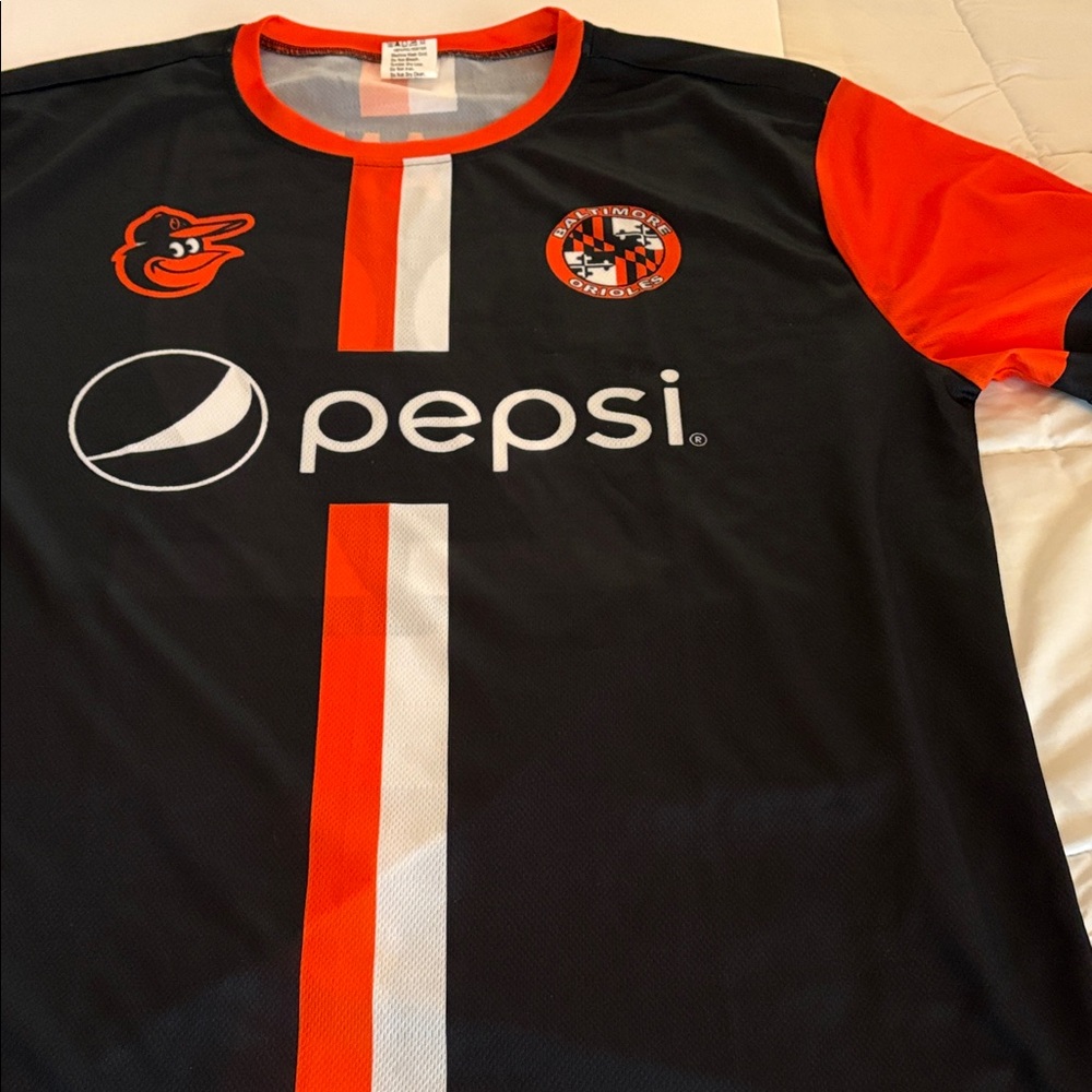 Pepsi Black and Orange Men's Jersey
